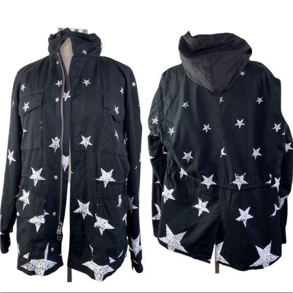 BLACK SCALE Star Print Utility Jacket size M - Picture 1 of 11